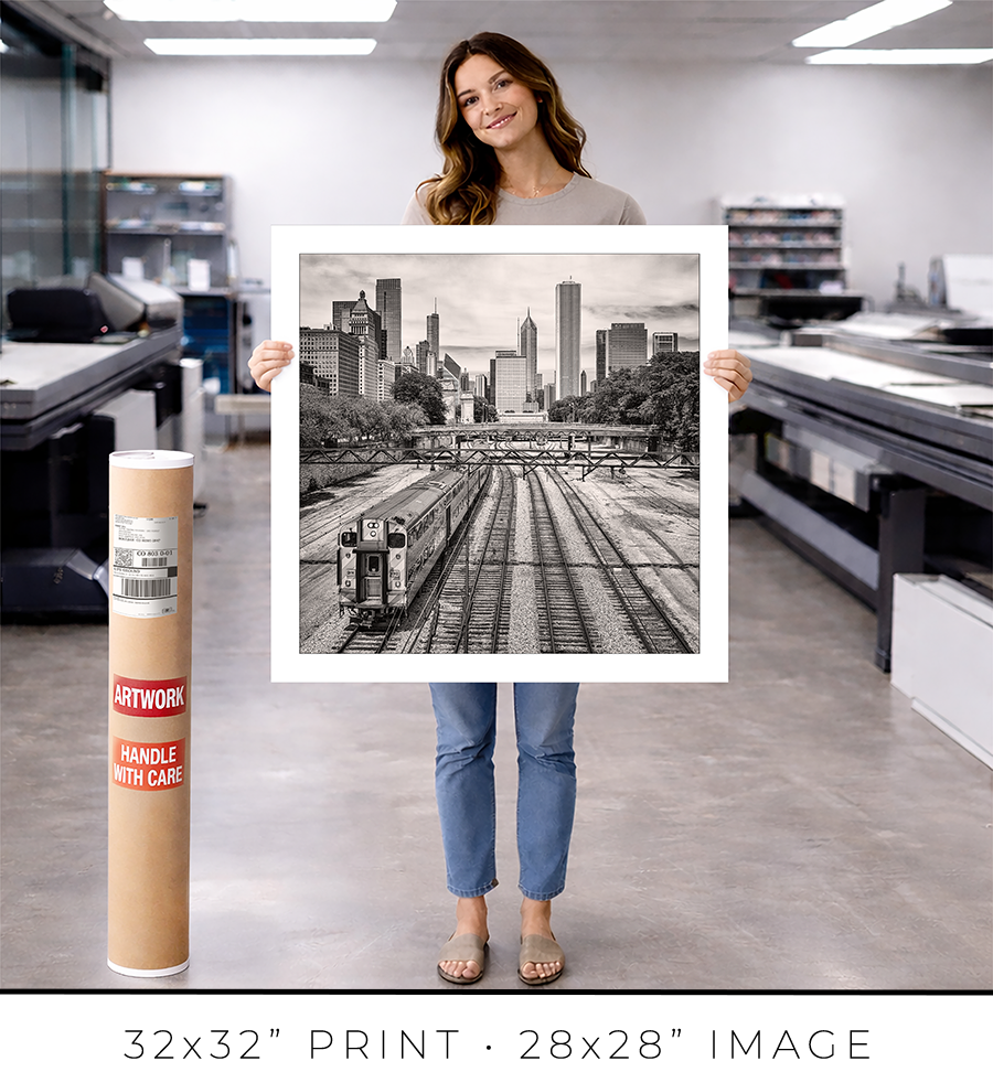 Chicago Skyline Above the Metra Electric Line - Igor Menaker Fine Art Photography