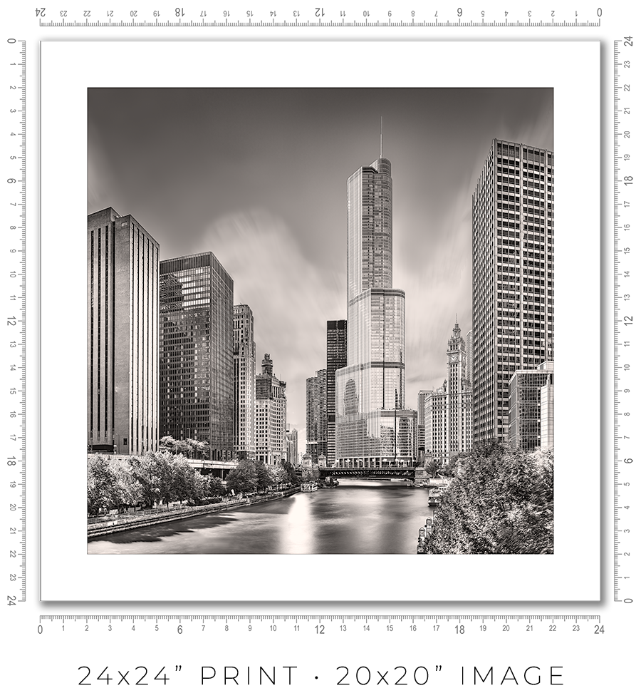 Chicago Skyline from Columbus Drive Bridge
