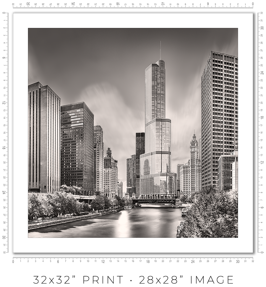 Chicago Skyline from Columbus Drive Bridge