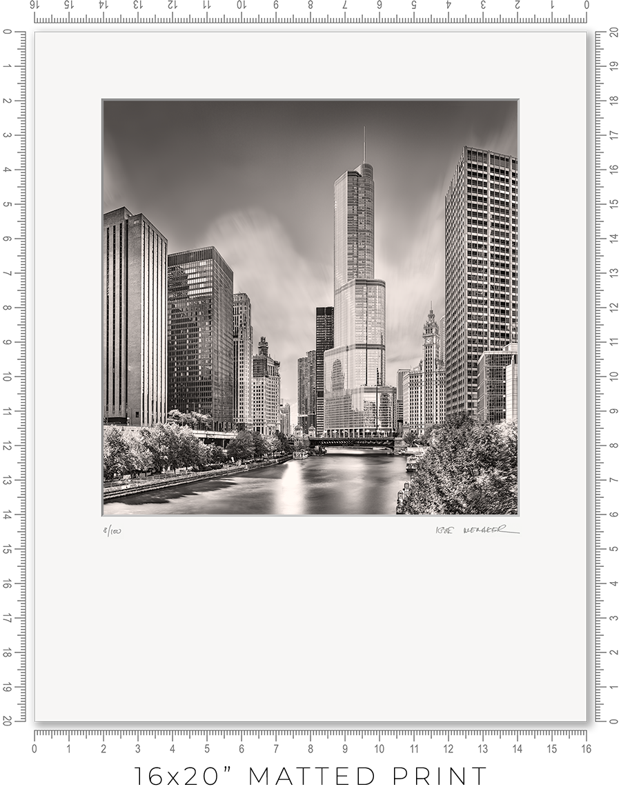 Chicago Skyline from Columbus Drive Bridge