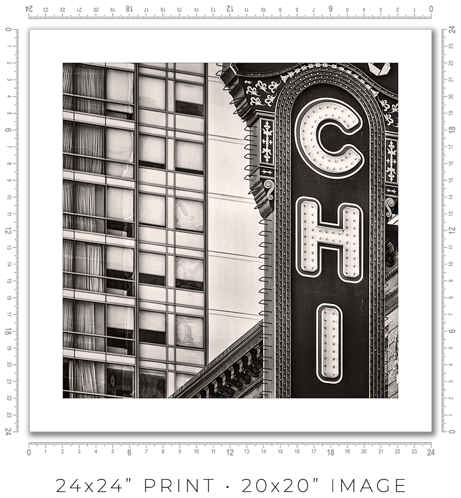 Chicago Theater Vertical Sign - Igor Menaker Fine Art Photography