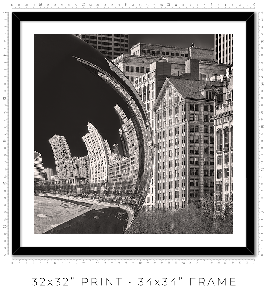 Cloud Gate Michigan Avenue Reflection - Igor Menaker Fine Art Photography