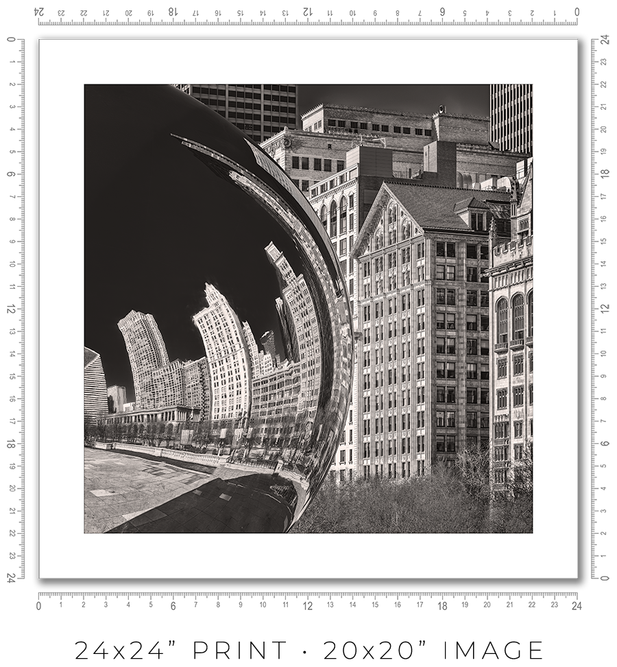 Cloud Gate Michigan Avenue Reflection - Igor Menaker Fine Art Photography