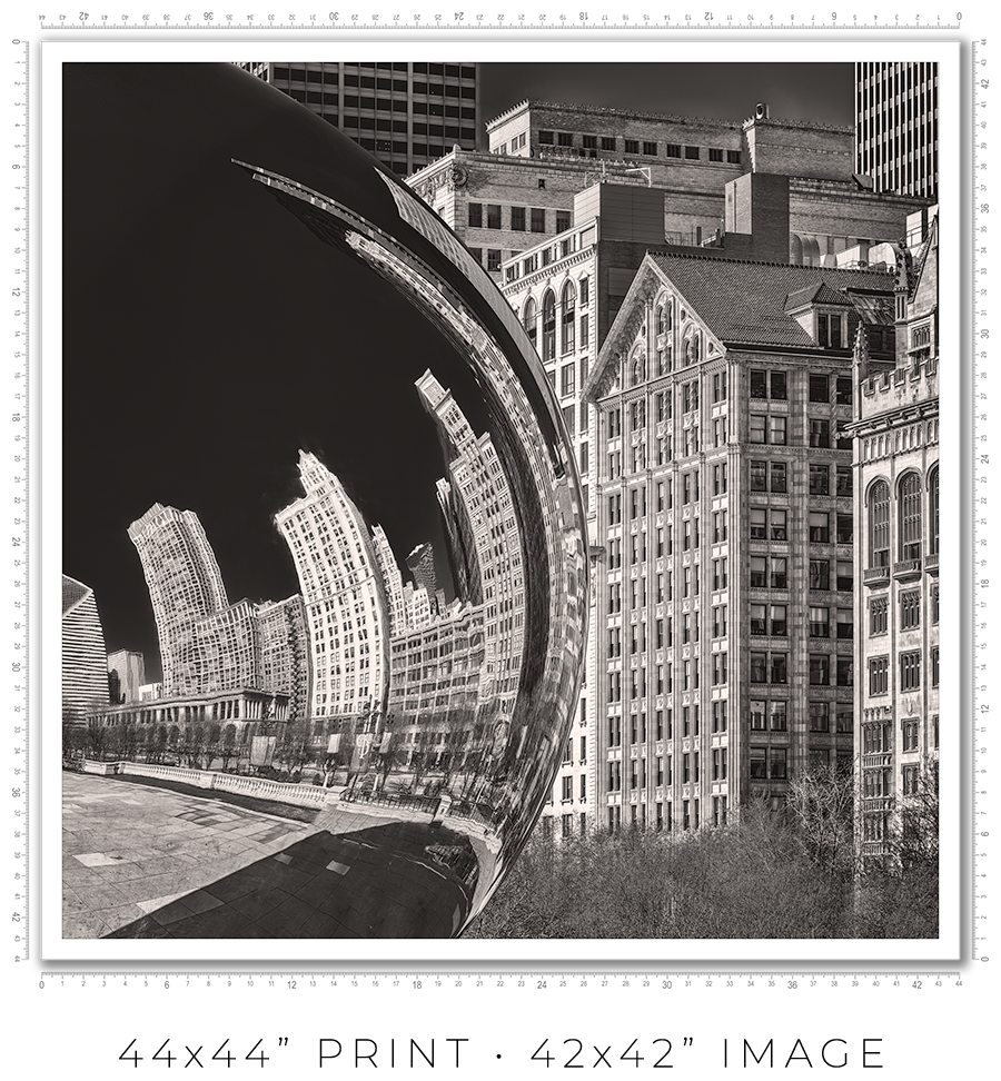 Cloud Gate Michigan Avenue Reflection - Igor Menaker Fine Art Photography