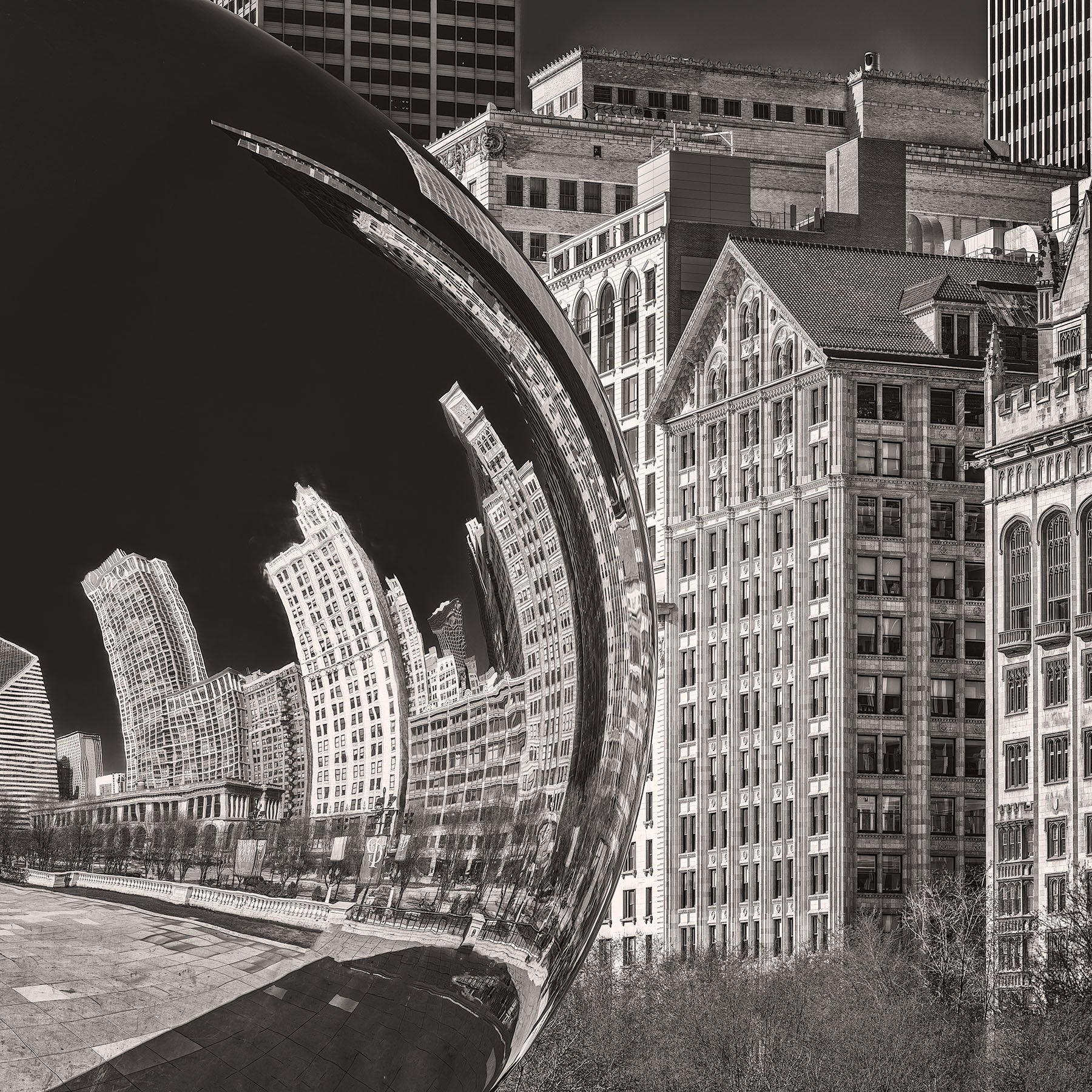 Cloud Gate Michigan Avenue Reflection - Igor Menaker Fine Art Photography