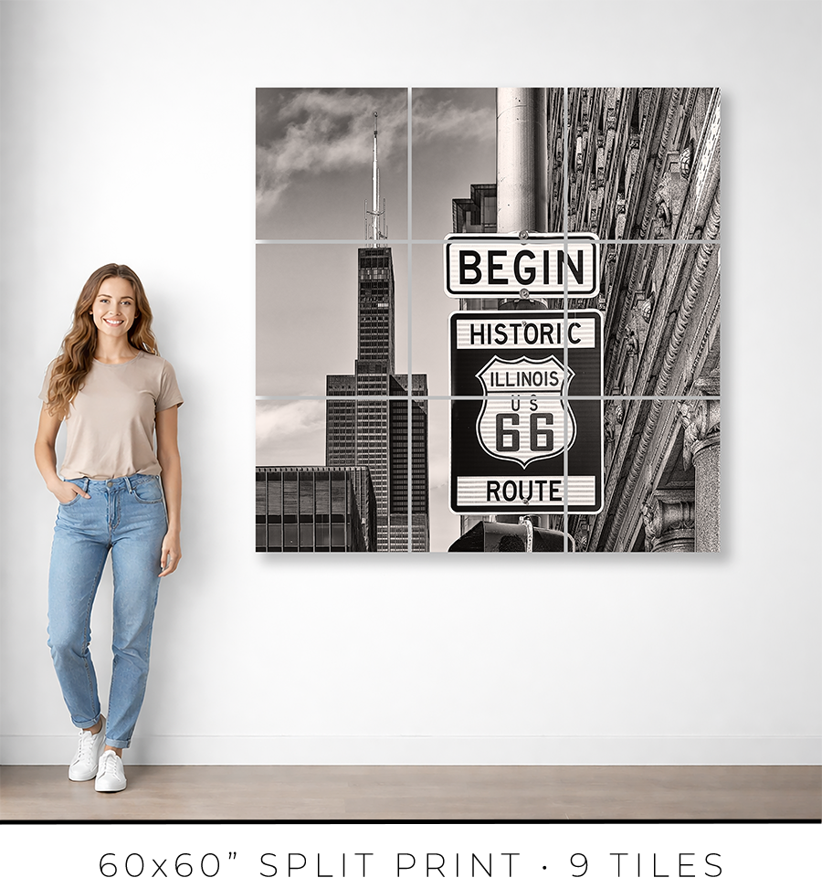Historic Route 66 Begin Sign - Igor Menaker Fine Art Photography