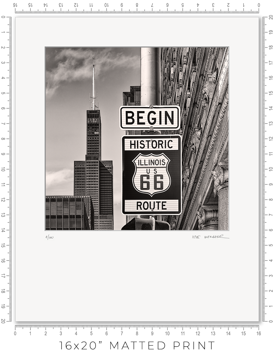 Historic Route 66 Begin Sign - Igor Menaker Fine Art Photography
