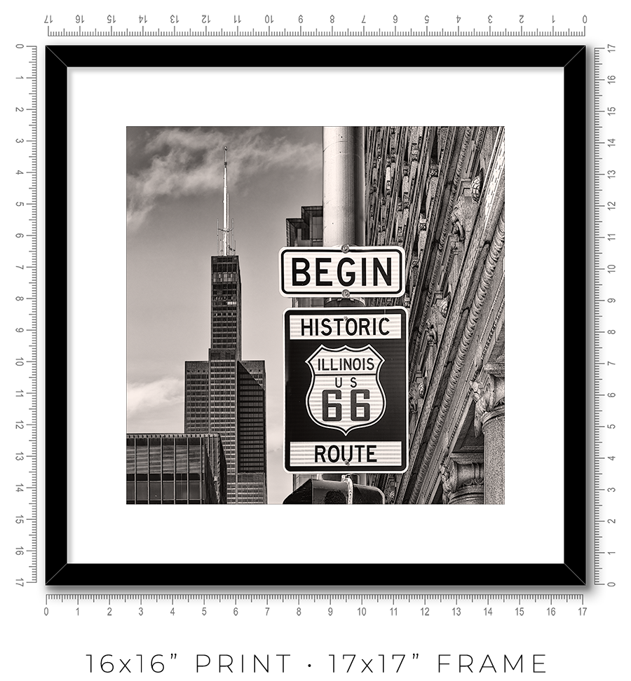 Historic Route 66 Begin Sign - Igor Menaker Fine Art Photography