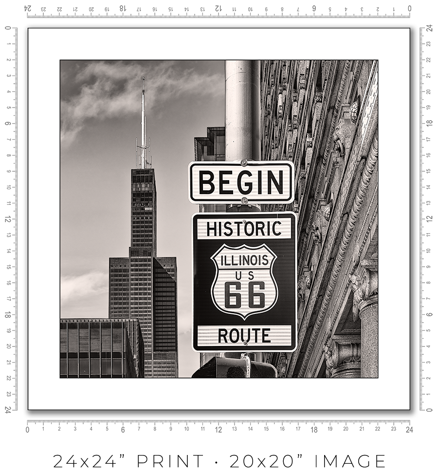 Historic Route 66 Begin Sign - Igor Menaker Fine Art Photography