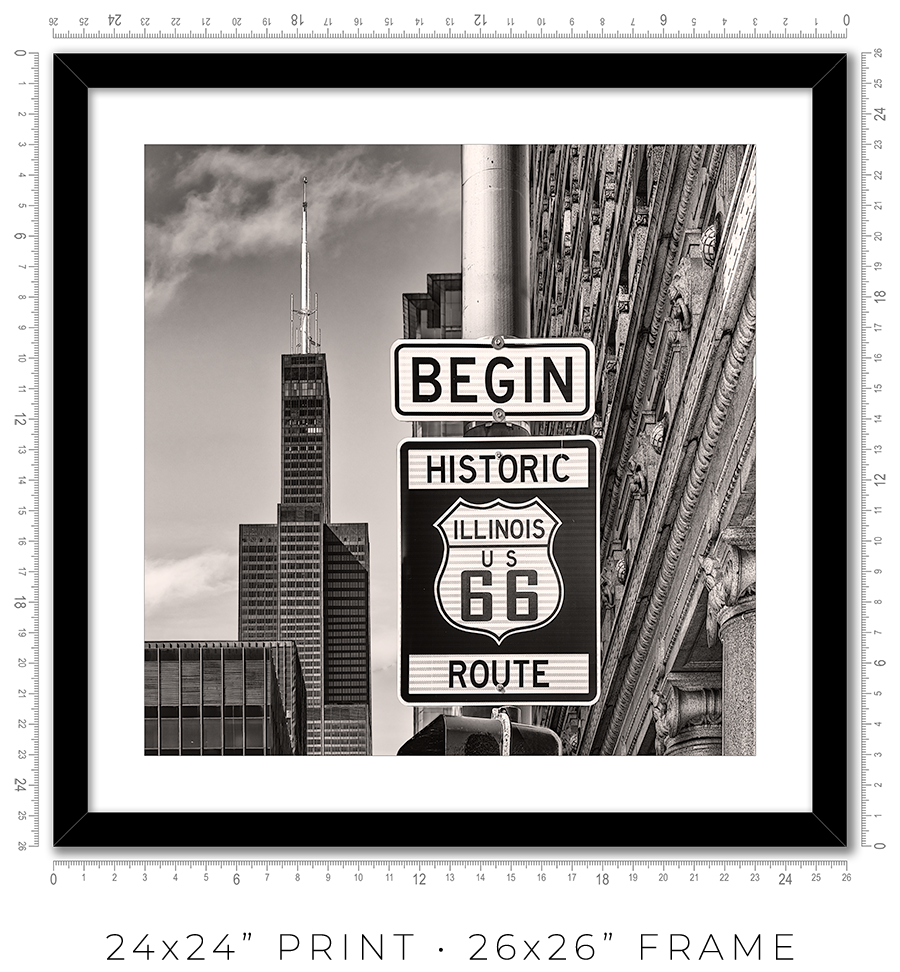Historic Route 66 Begin Sign - Igor Menaker Fine Art Photography