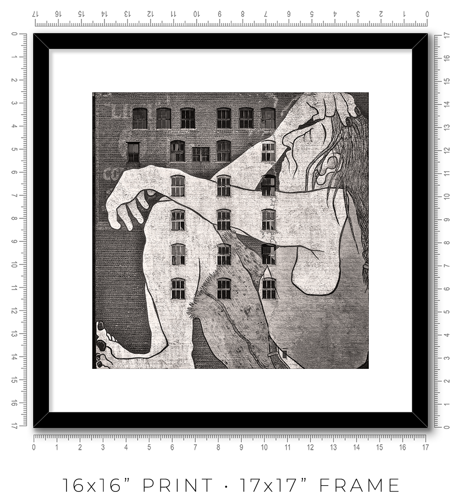 Native American Lost in Chicago Mural - Igor Menaker Fine Art Photography