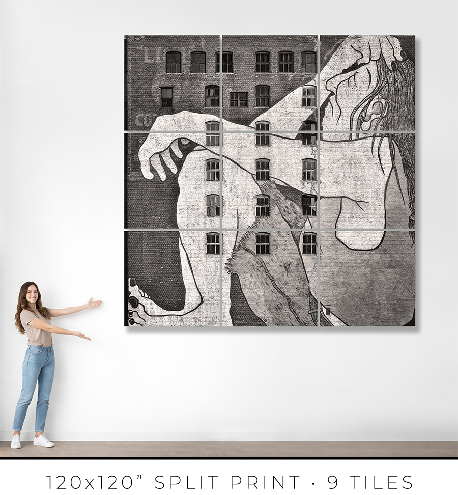 Native American Lost in Chicago Mural - Igor Menaker Fine Art Photography