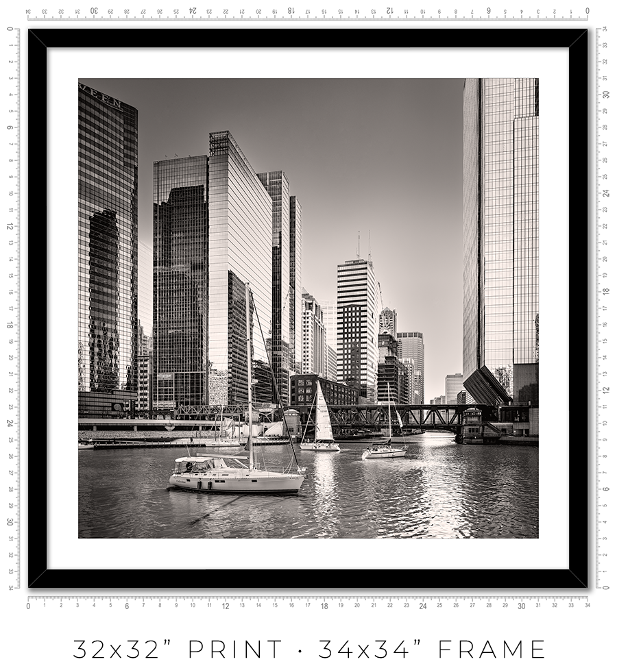 Sailboats Waiting At Wolf Point - Igor Menaker Fine Art Photography