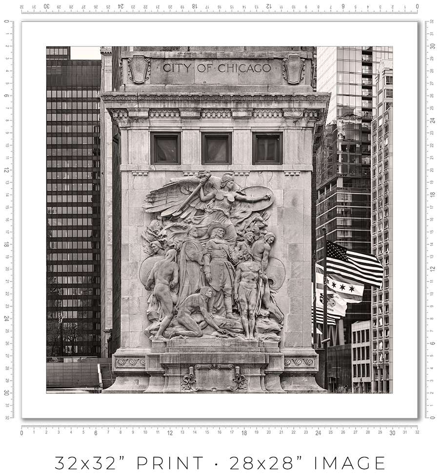The Discoverers Relief Sculpture on DuSable Bridge