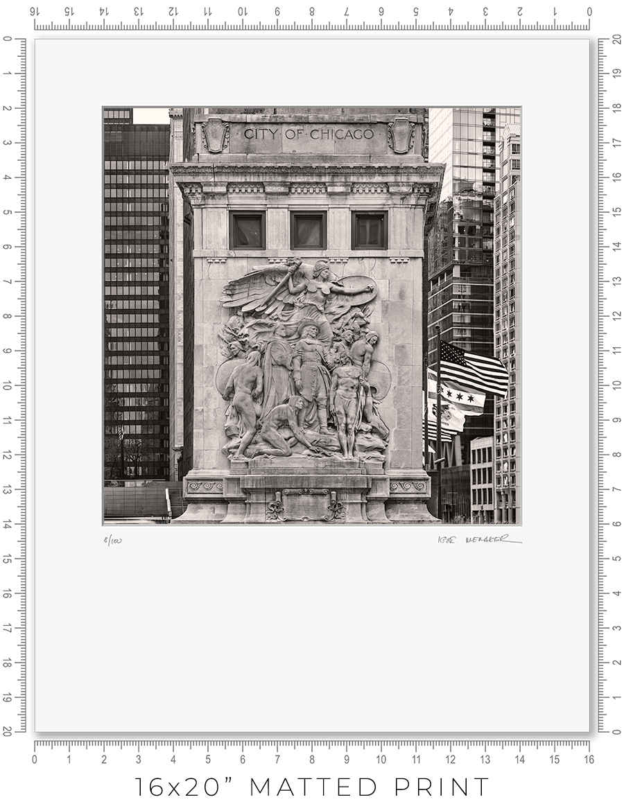 The Discoverers Relief Sculpture on DuSable Bridge
