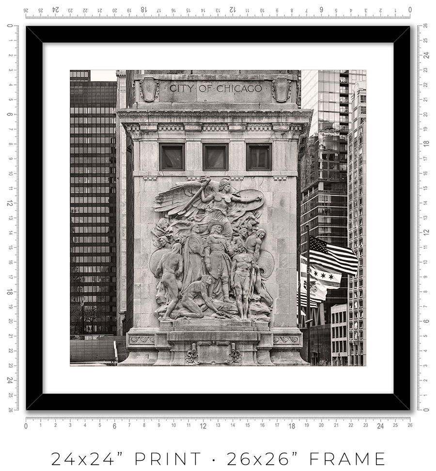 The Discoverers Relief Sculpture on DuSable Bridge