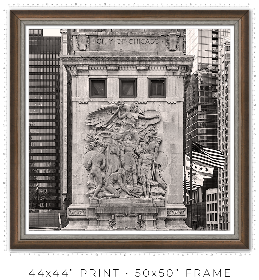 The Discoverers Relief Sculpture on DuSable Bridge