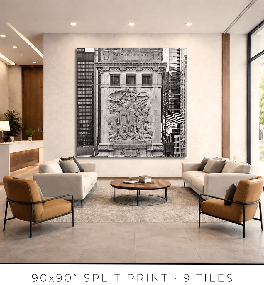 The Discoverers Relief Sculpture on DuSable Bridge