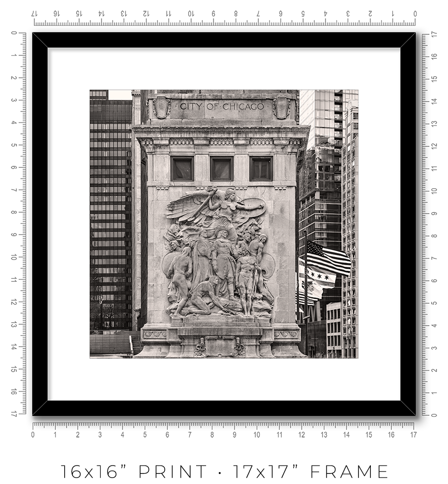 The Discoverers Relief Sculpture on DuSable Bridge