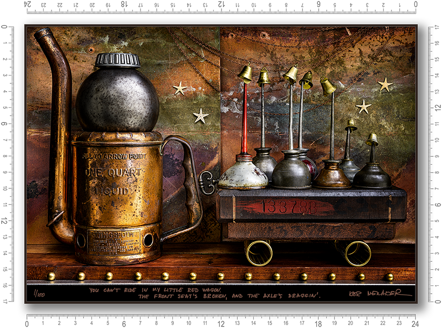 You can't ride in my little red wagon. The front seat's broken, and the axel's draggin'.