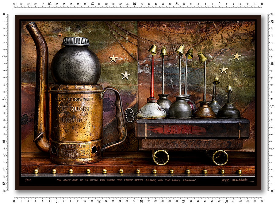 You can't ride in my little red wagon. The front seat's broken, and the axel's draggin'.