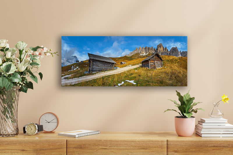 Old Huts on Passo Gardena in Dolomites