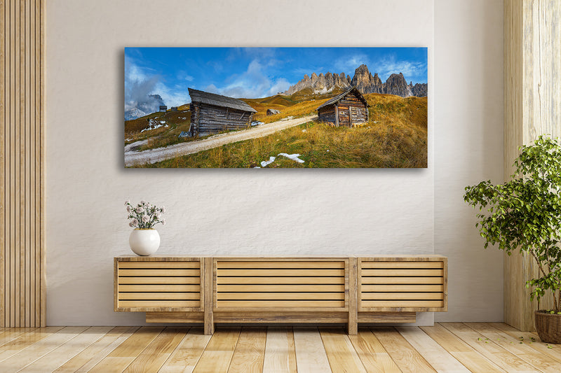 Old Huts on Passo Gardena in Dolomites